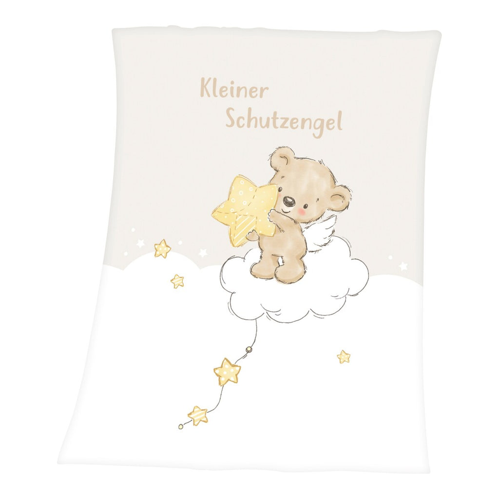Babyteppe i mikrofiberplysj Kleiner Schutzengel 75x100 cm forfra
