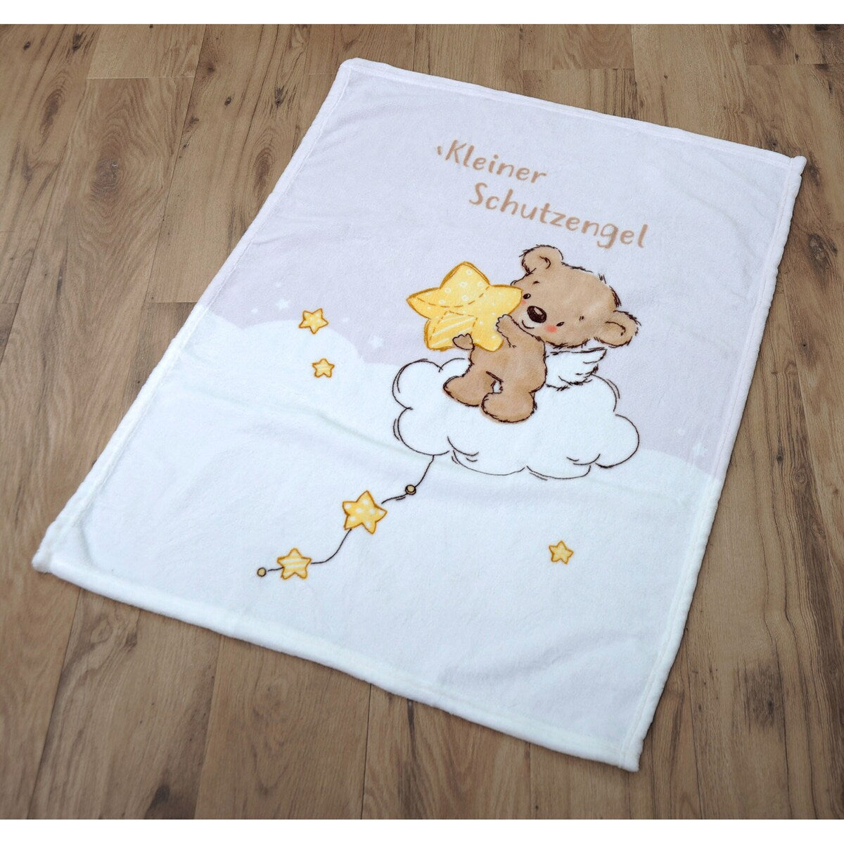 Babyteppe i mikrofiberplysj Kleiner Schutzengel 75x100 cm nærbilde