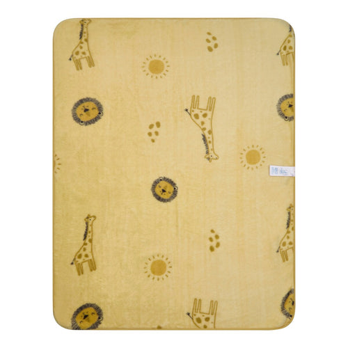 Bakside av Babyteppe i plysj med andemotiv 75x100 cm
