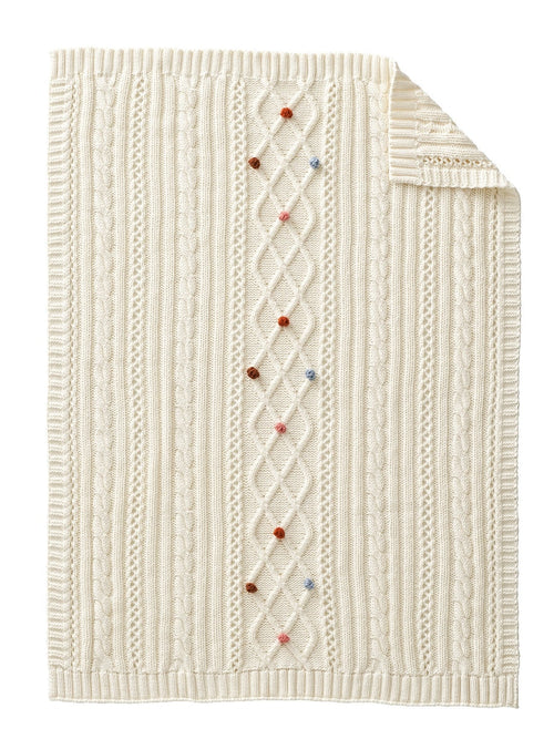 Babyteppe i strikk 75x100 cm bomull polyakryl forfra