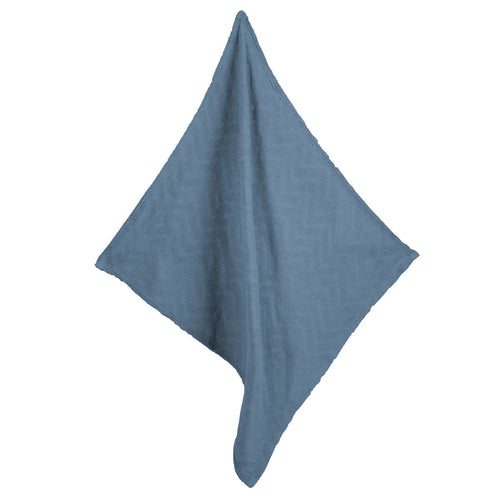 Babyteppe i strikkelook Seashells indigo 80x80 cm bakside
