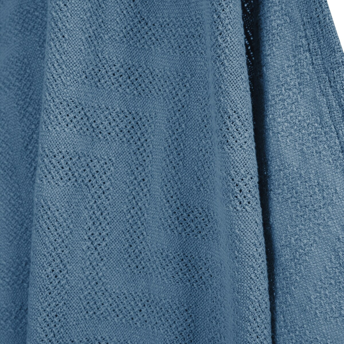Babyteppe i strikkelook Seashells indigo 80x80 cm brettet
