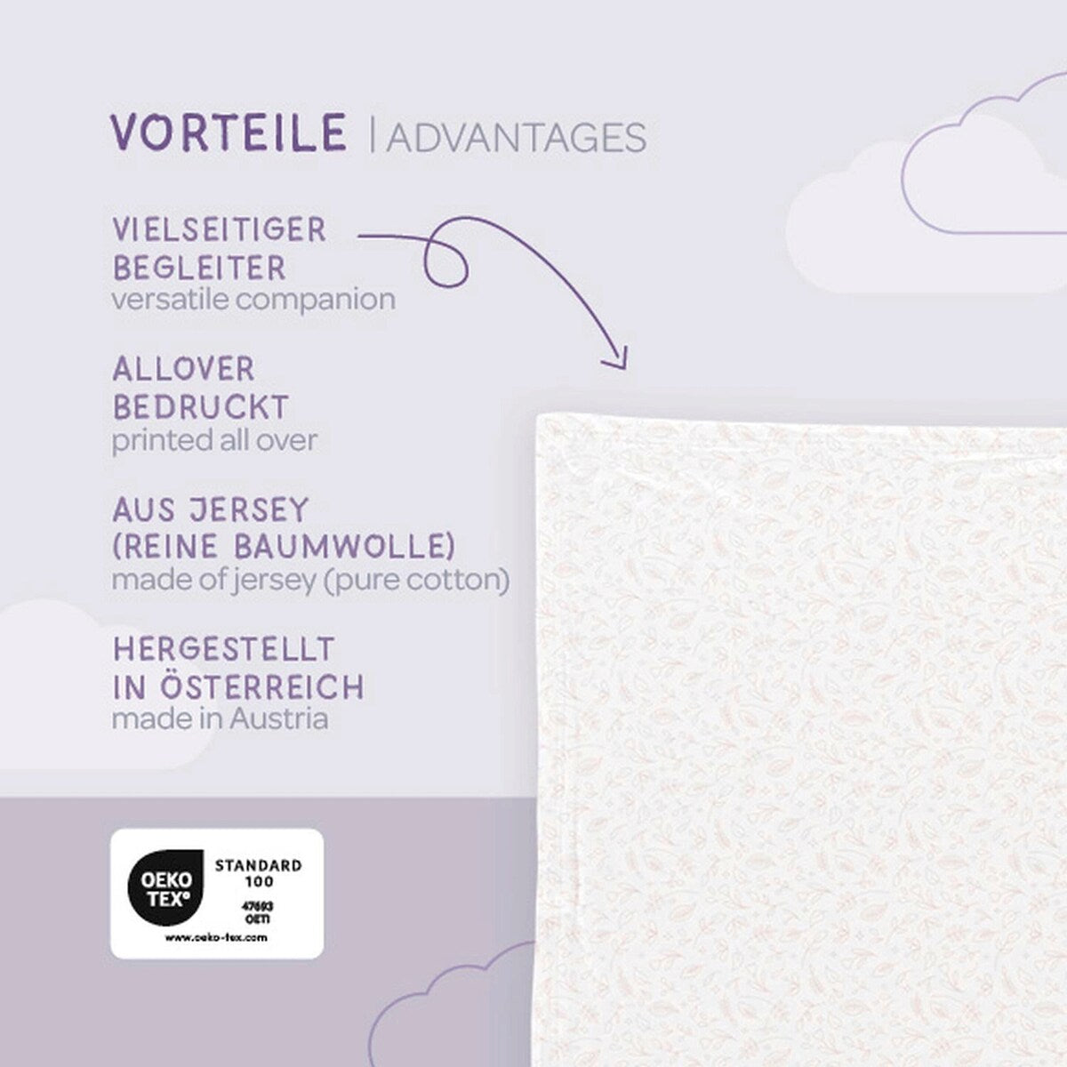 Babyteppe jersey 75x100 cm bomull - Träumeland