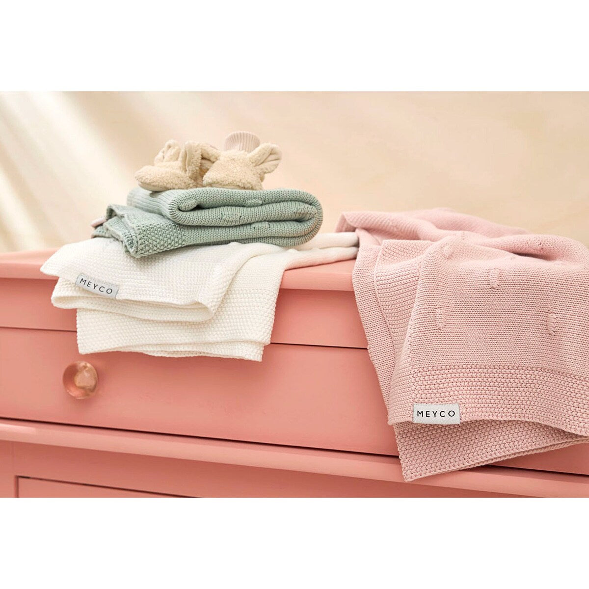 Babyteppe Knots strikket 75x100 cm 1.0 TOG bomull - Meyco Baby