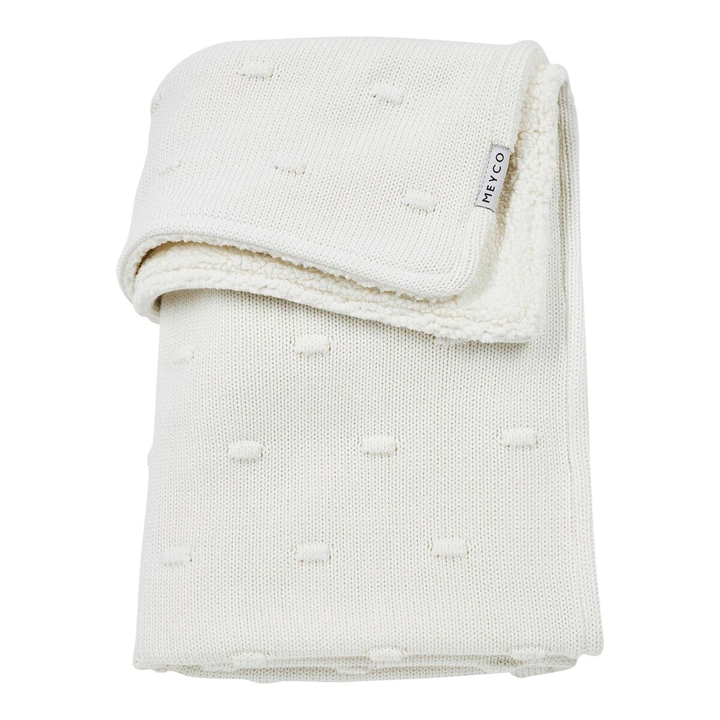 Babyteppe Knots Teddy strikk 75x100 cm Meyco Baby forfra