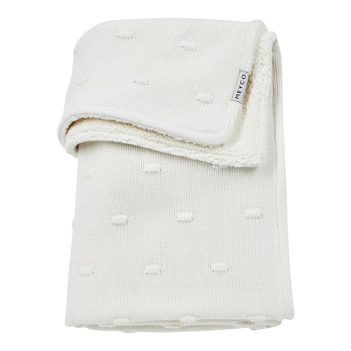Babyteppe Knots Teddy strikk 75x100 cm Meyco Baby forfra