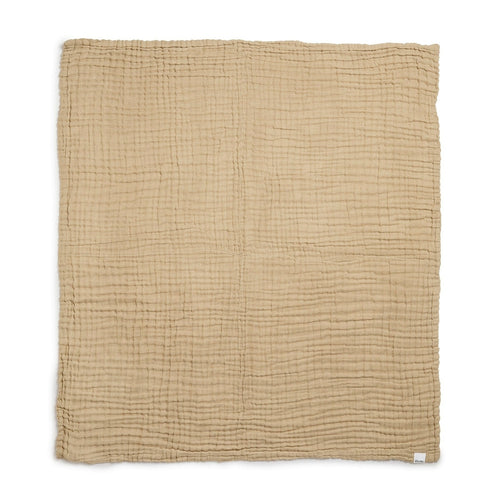Babyteppe krøllet musselin 120x120 cm Pure Khaki bomull bakside