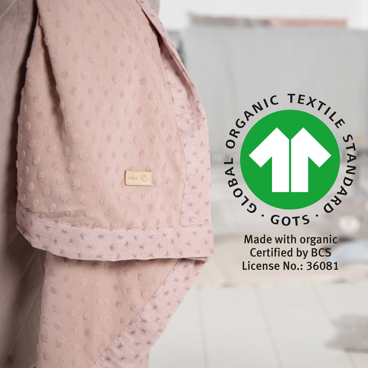 Babyteppe Lil Planet rosa økologisk bomull med baby