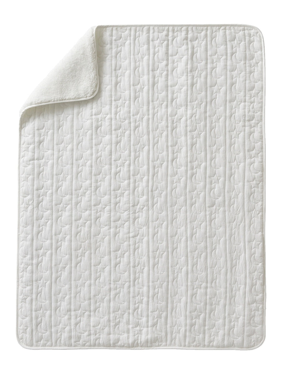 Babyteppe måne og stjerner med teddyfleece 75x100 cm bakside