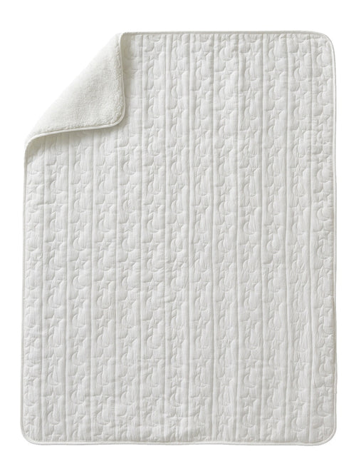 Babyteppe måne og stjerner med teddyfleece 75x100 cm bakside