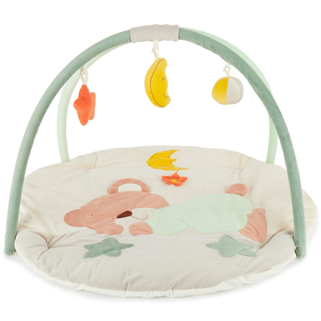 Bakside av babyteppe med aktivitetsbue bomull 90x90 cm fra Bieco