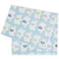 Babyteppe med elefanter fleece blå 75x90 cm forfra