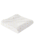 Babyteppe med gullhjerter 100x150 cm polyester Øko-Tex forfra