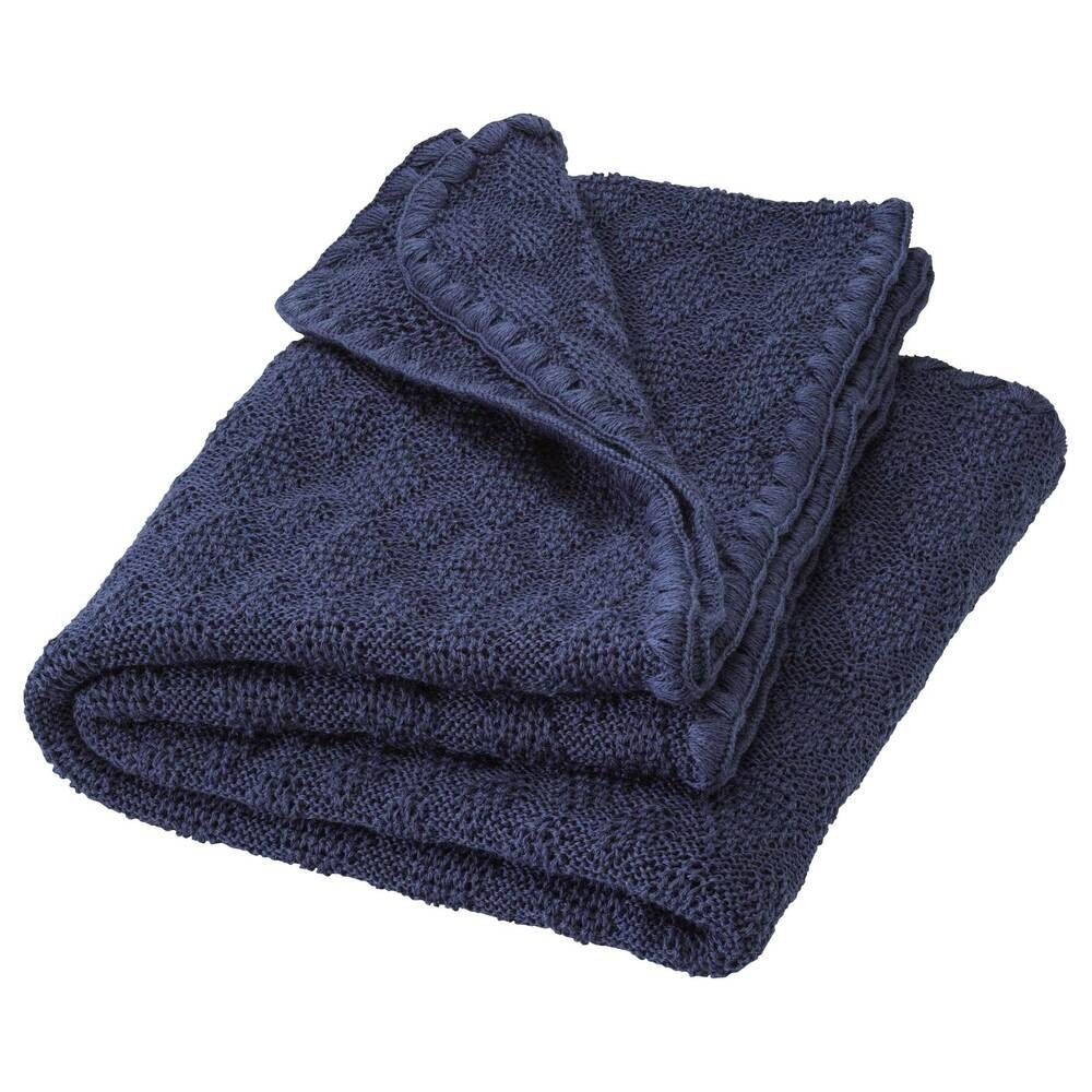 Babyteppe i merinoull indigo 80x100 cm - Disana front
