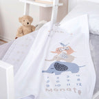 Babyteppe i mikrofiberplysj med milepælskort 75x100 cm - Baby Best