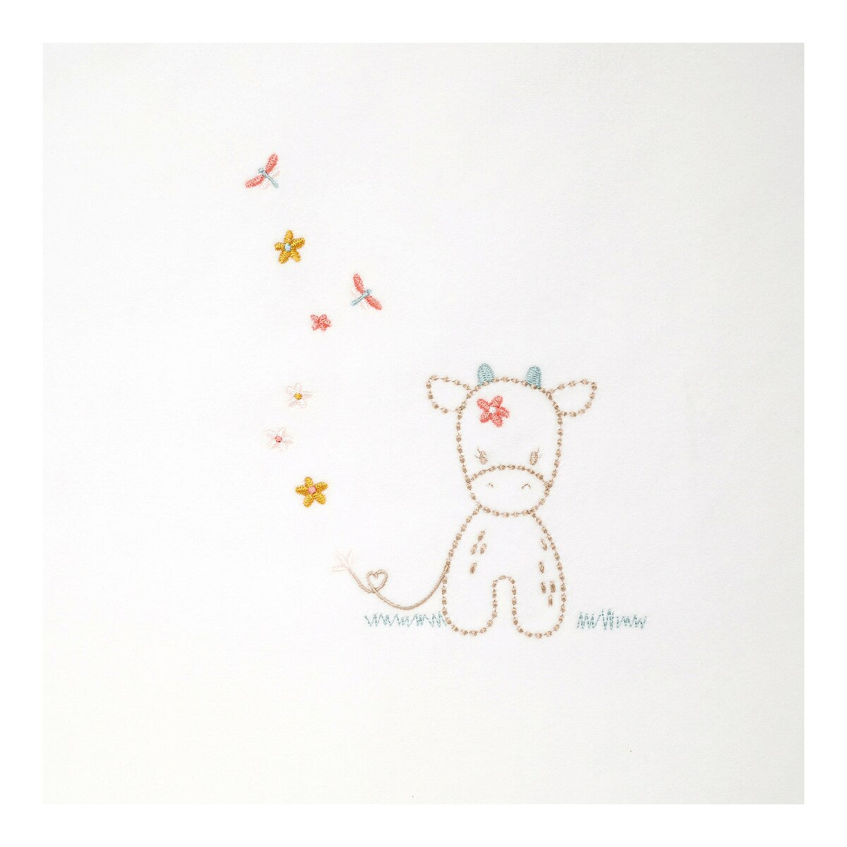 Babyteppe Mila bomullsblanding 100x135 cm bakside med blomsterprint