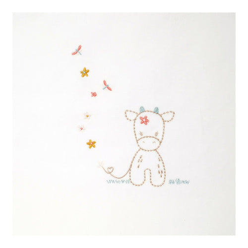 Babyteppe Mila bomullsblanding 100x135 cm bakside med blomsterprint