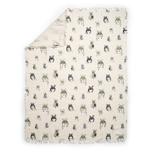 Babyteppe myk bomull 75x100 cm Forest Mouse Oeko-Tex bakside