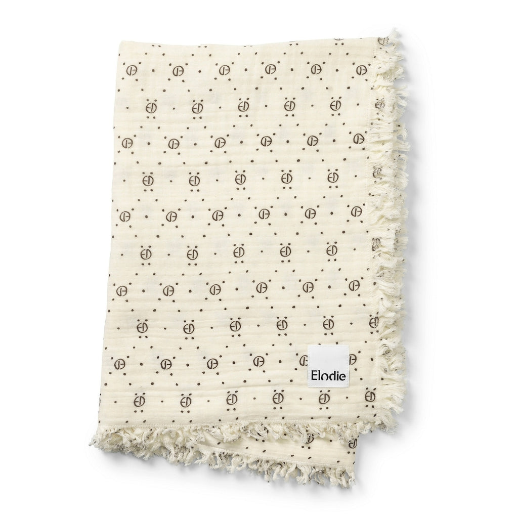 Babyteppe myk bomull 75x100 cm Monogram Oeko-Tex forfra