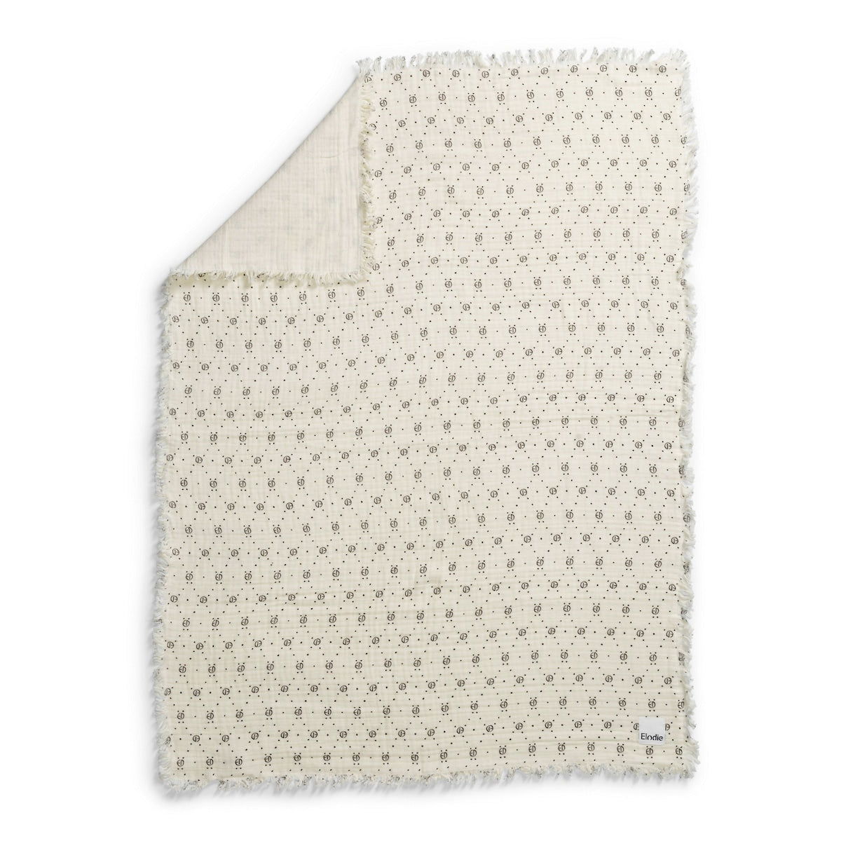 Babyteppe myk bomull 75x100 cm Monogram Oeko-Tex bakside
