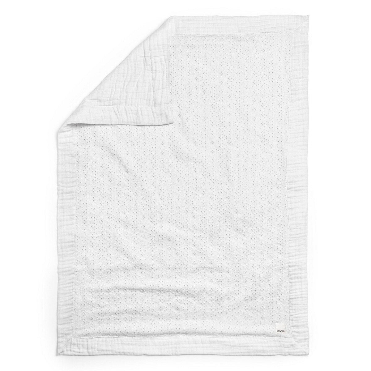 Babyteppe myk bomull Embroidery Anglaise 75x100 cm bakside