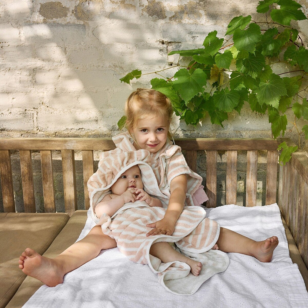 Babyteppe myk bomull Embroidery Anglaise 75x100 cm detalj av stoff