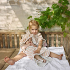 Babyteppe myk bomull Embroidery Anglaise 75x100 cm detalj av stoff
