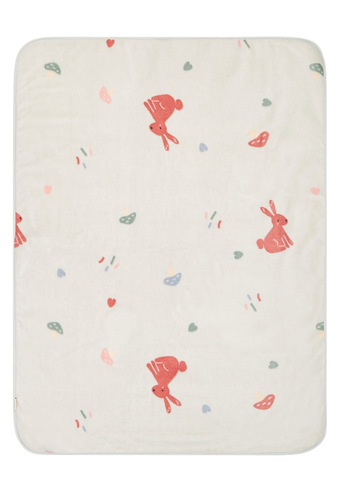 Babyteppe plysj Hanni 100x75 cm med kaninmotiv bakside