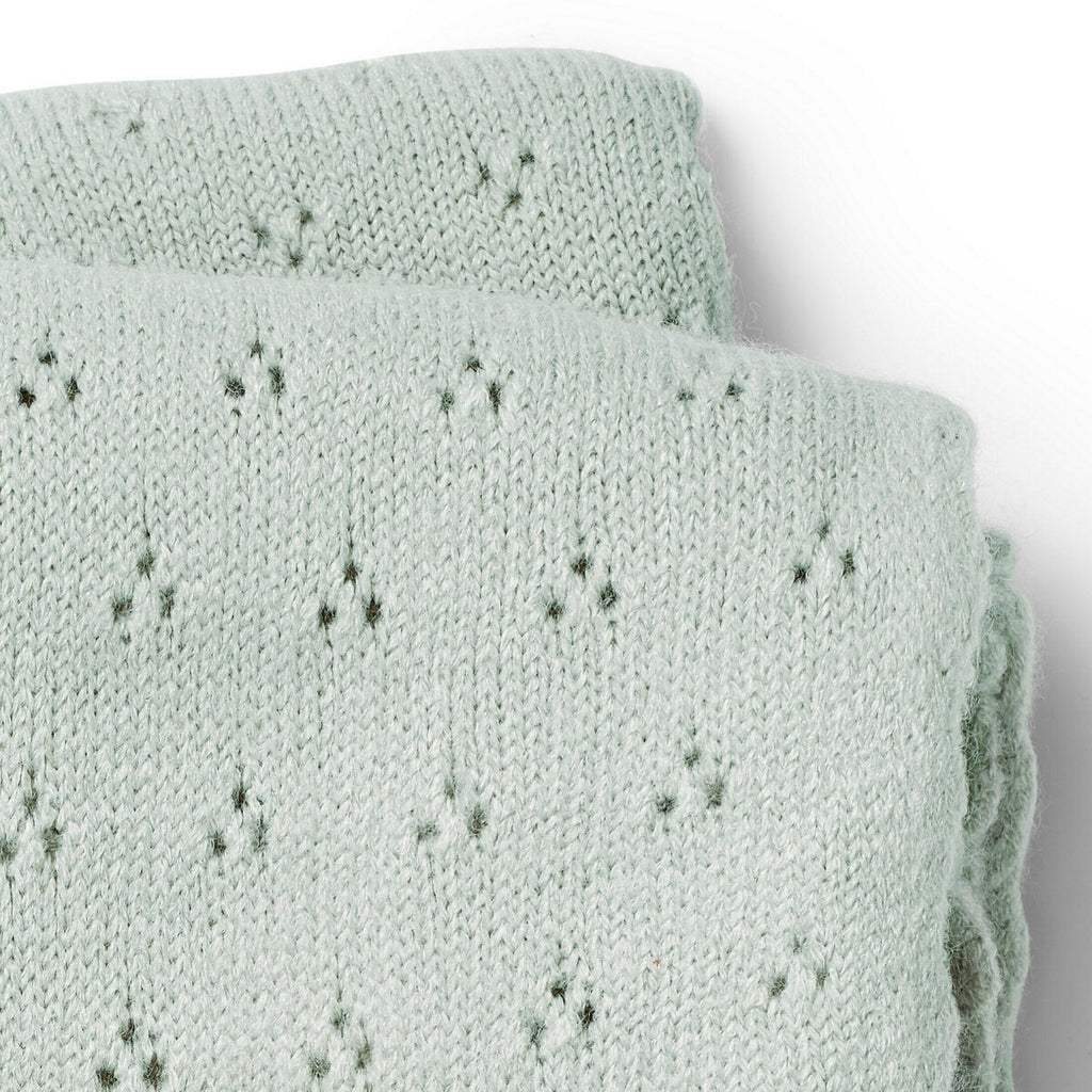 Babyteppe pointelle 100x75 cm Mineral Green polyakryl bakside
