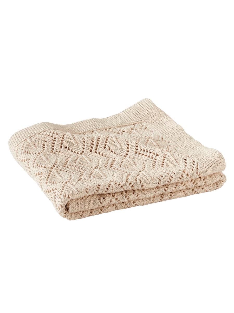 Babyteppe med pointelle-mønster 75x100 cm økologisk bomull forfra