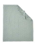 Babyteppe med pointelle-mønster 75x100 cm økologisk bomull i aqua farge