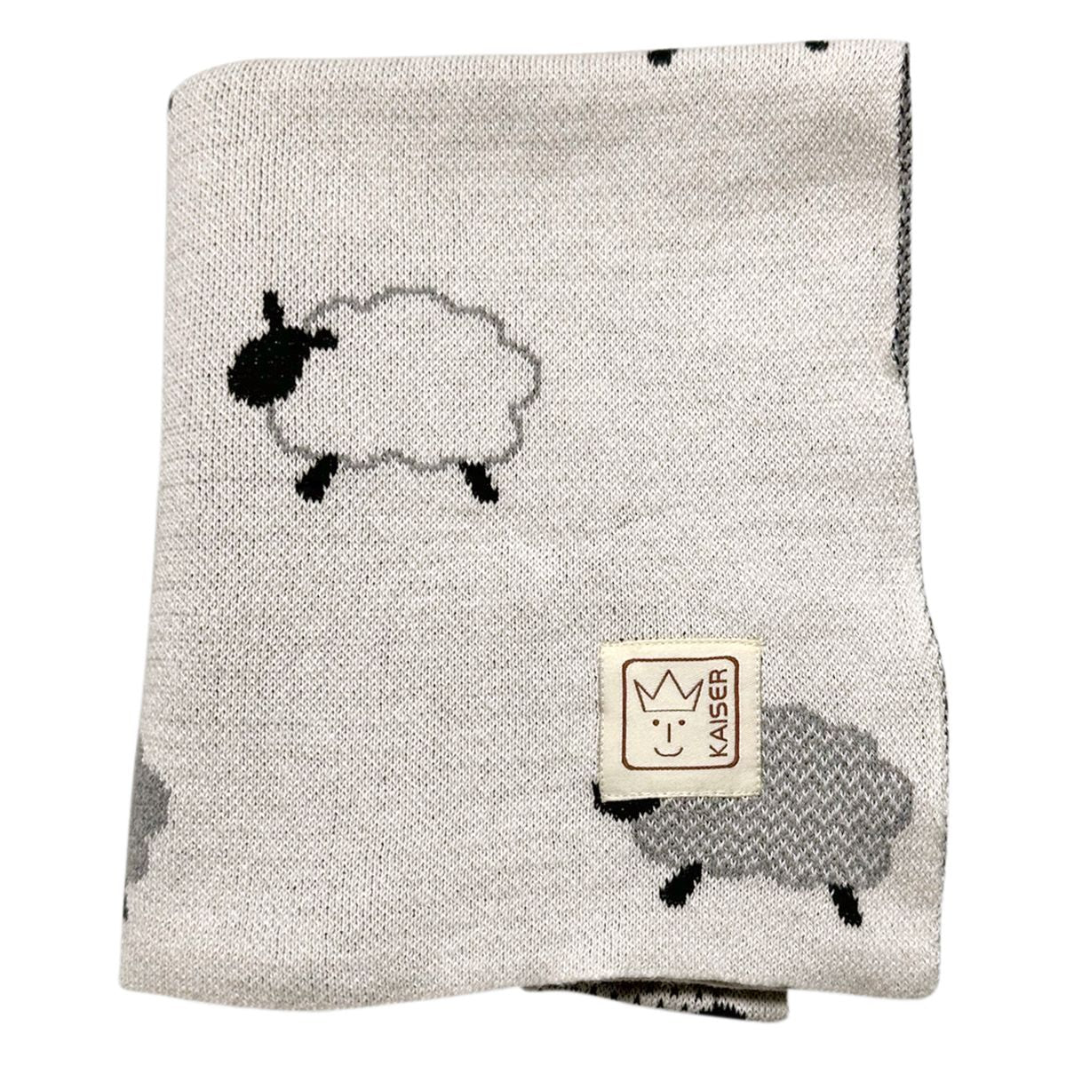 Babyteppe Sheep i strikk 100% økologisk bomull 80x100 cm Kaiser forfra