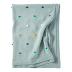 Babyteppe strikk med gritering elefant 80x100 cm bomull bakside