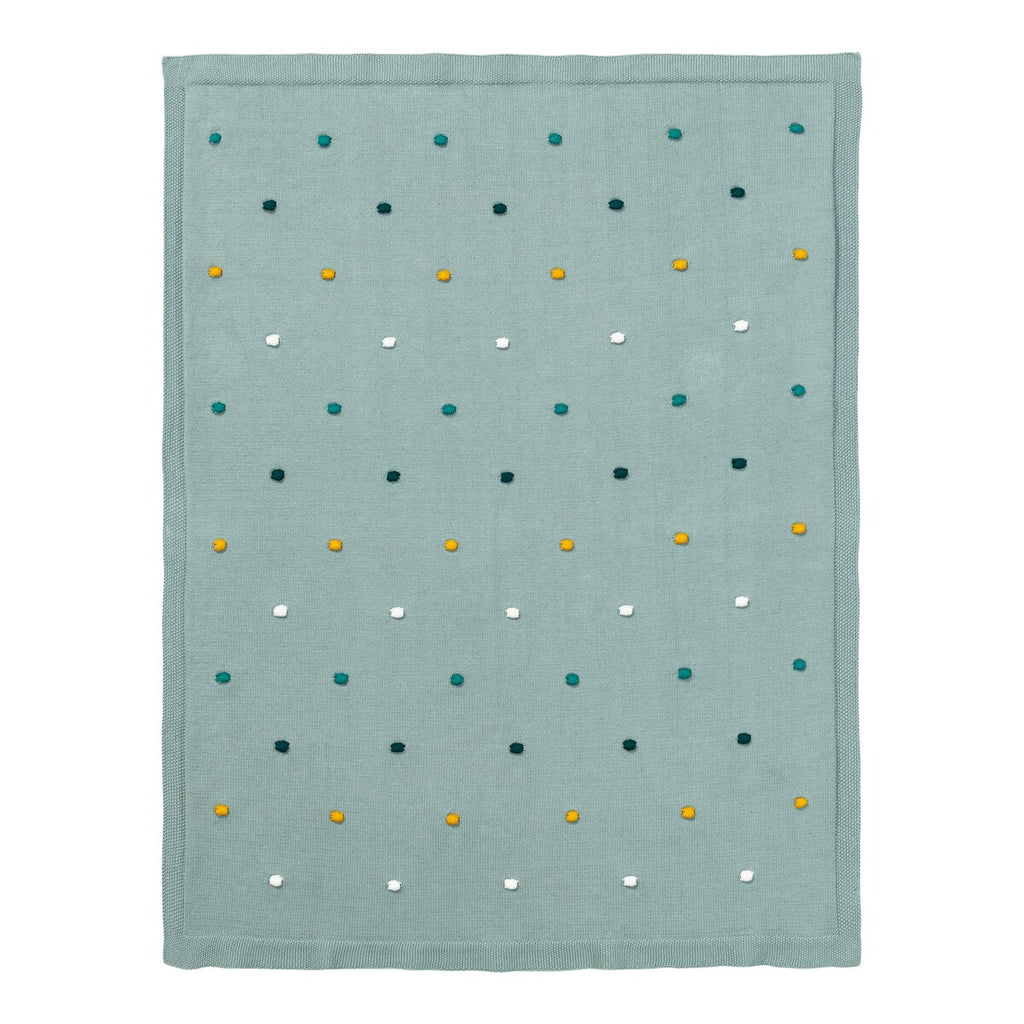 Montert Babyteppe strikk med gritering elefant 80x100 cm bomull