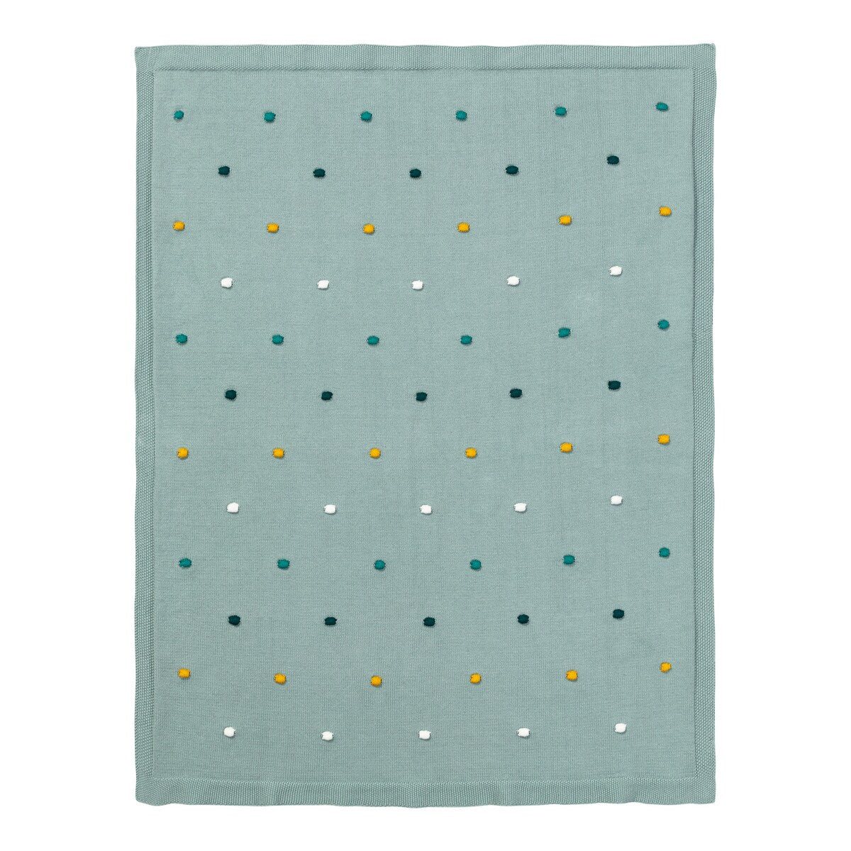 Montert Babyteppe strikk med gritering elefant 80x100 cm bomull