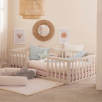 Detalj av Babyteppe i strikkelook 80x80 cm frosty almond