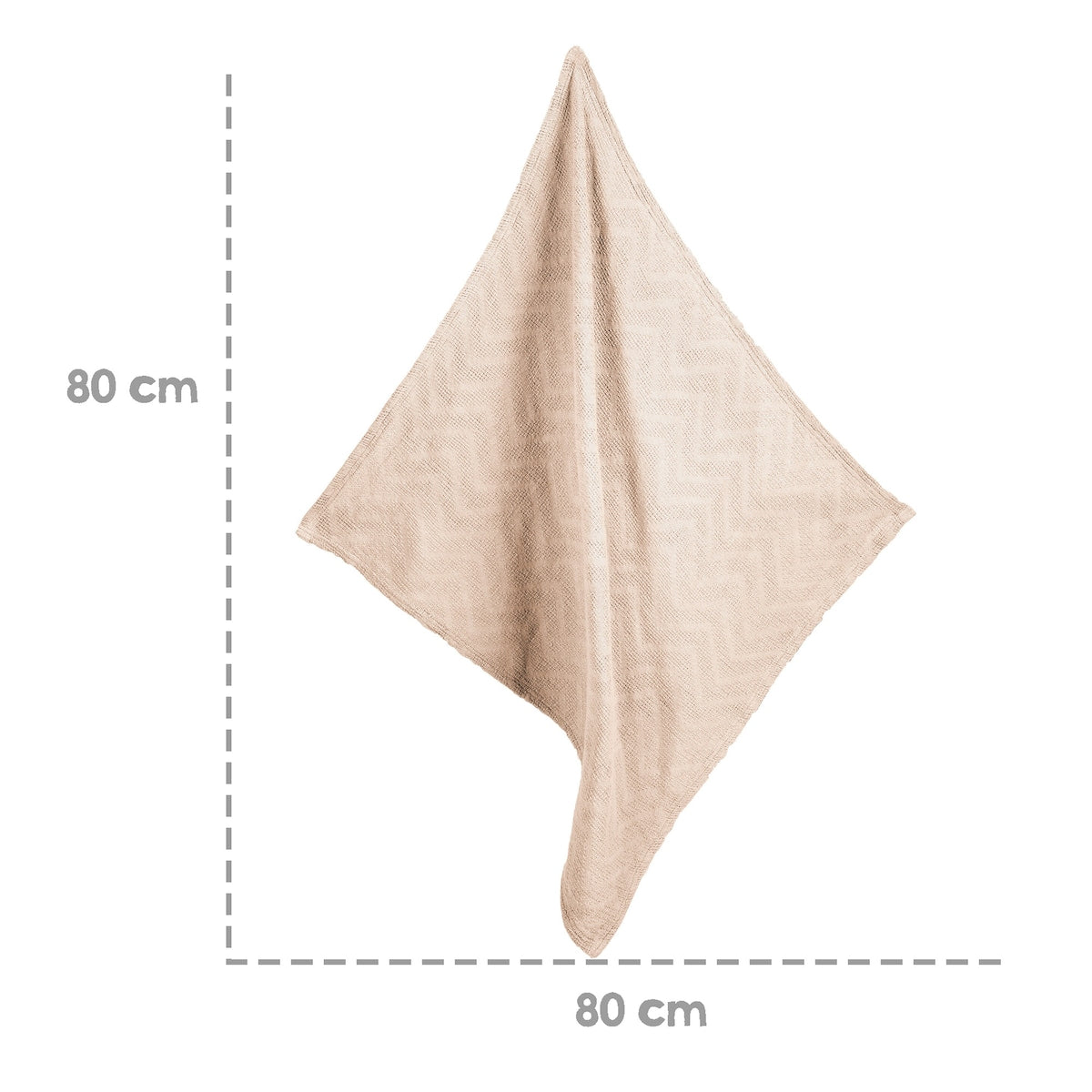 Babyteppe i strikkelook 80x80 cm frosty almond montert