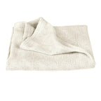 Babyteppe i strikkelook Seashells oyster 80x80 cm forfra