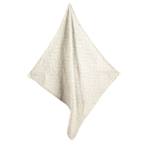 Babyteppe i strikkelook Seashells oyster 80x80 cm bakside