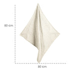 Babyteppe i strikkelook Seashells oyster 80x80 cm brettet