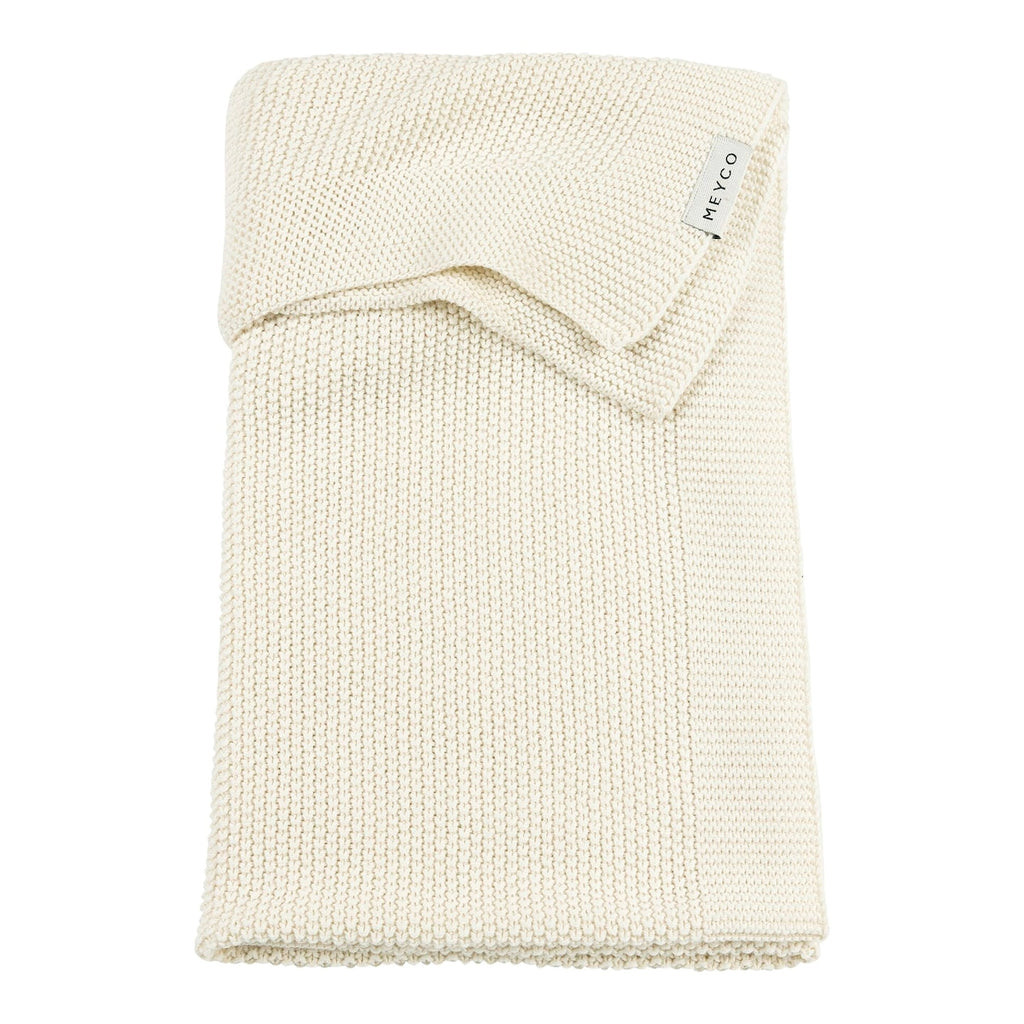 Babyteppe strikket bomull relieffmønster 75x100 cm forfra