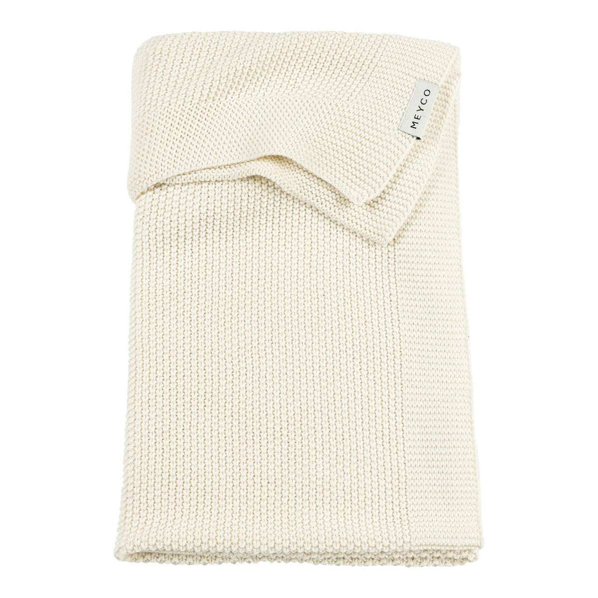 Babyteppe strikket bomull relieffmønster 75x100 cm forfra