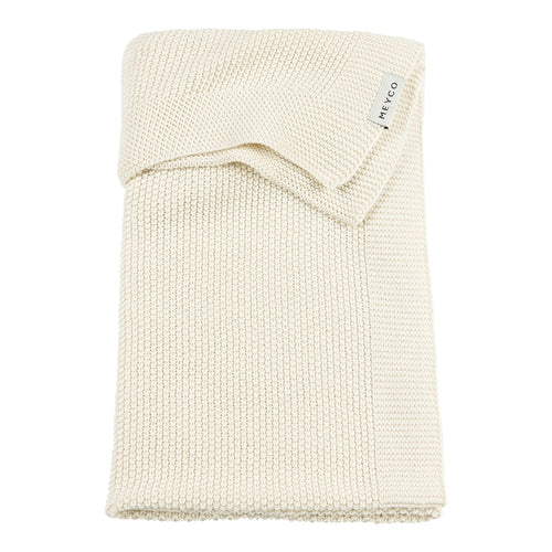 Babyteppe strikket bomull relieffmønster 75x100 cm forfra