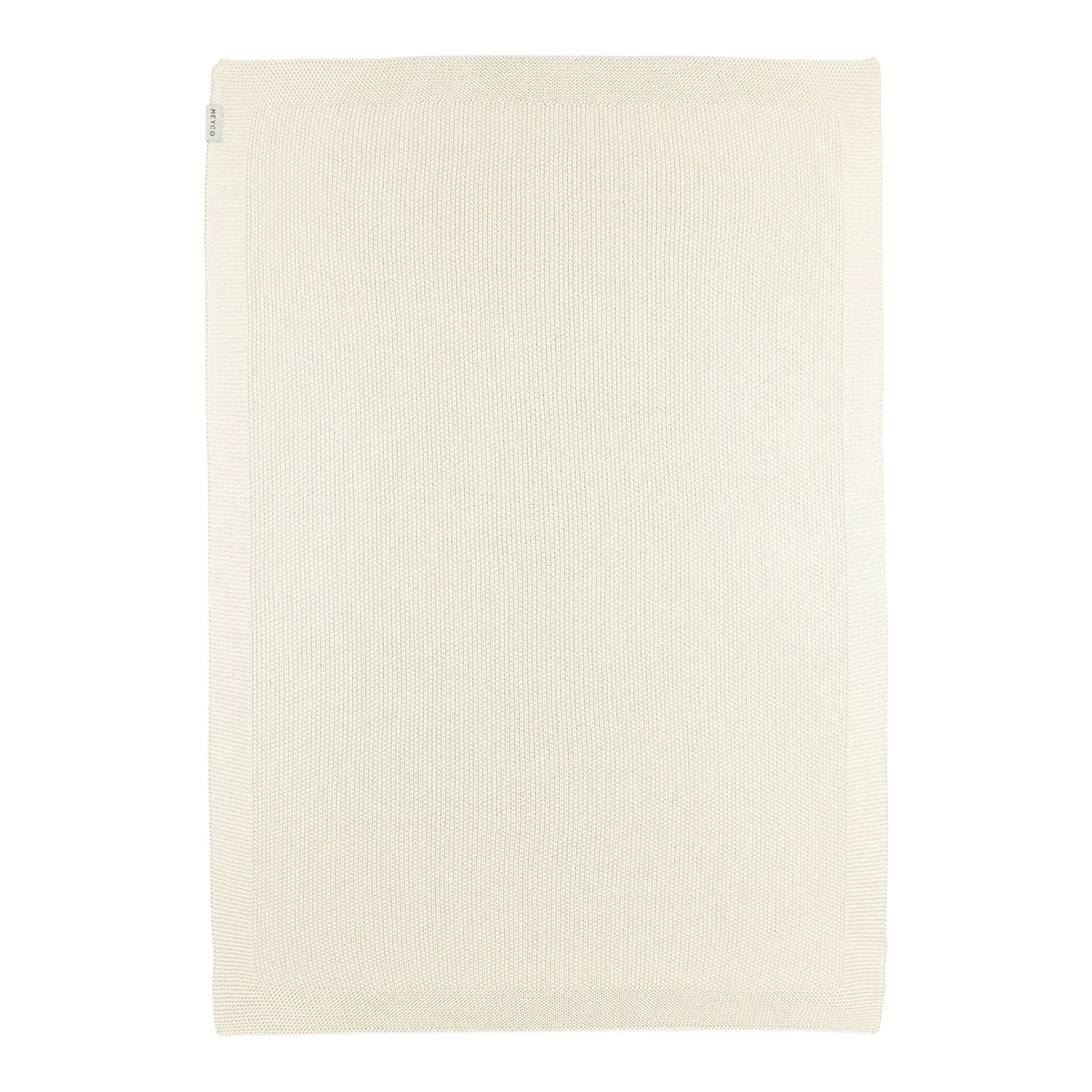 Babyteppe strikket bomull relieffmønster 75x100 cm bakside