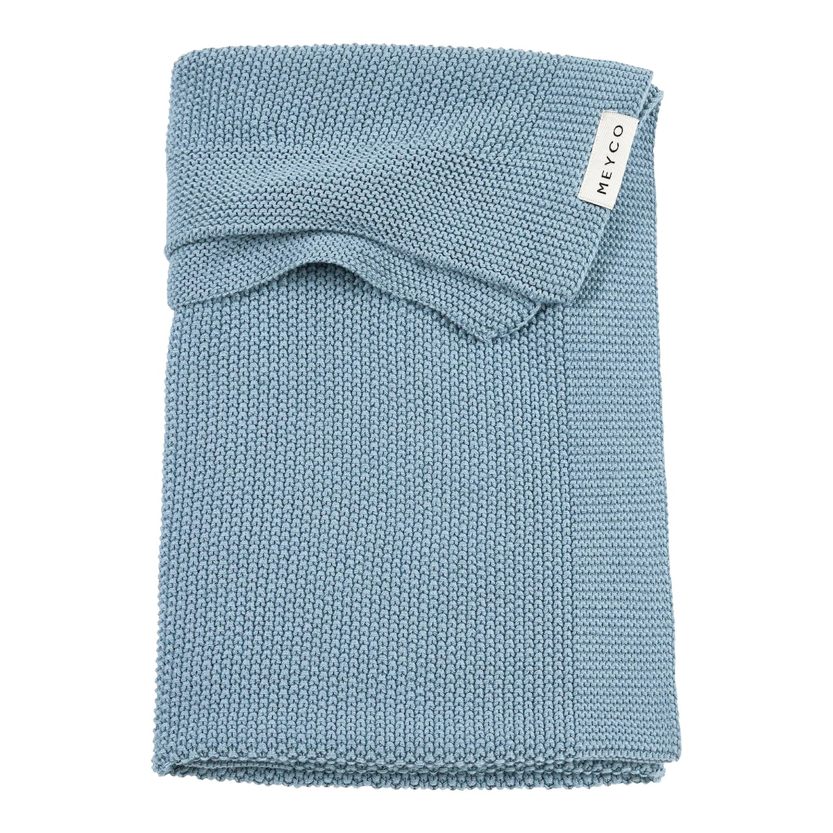Babyteppe strikket bomull relieffmønster 75x100 cm foldet
