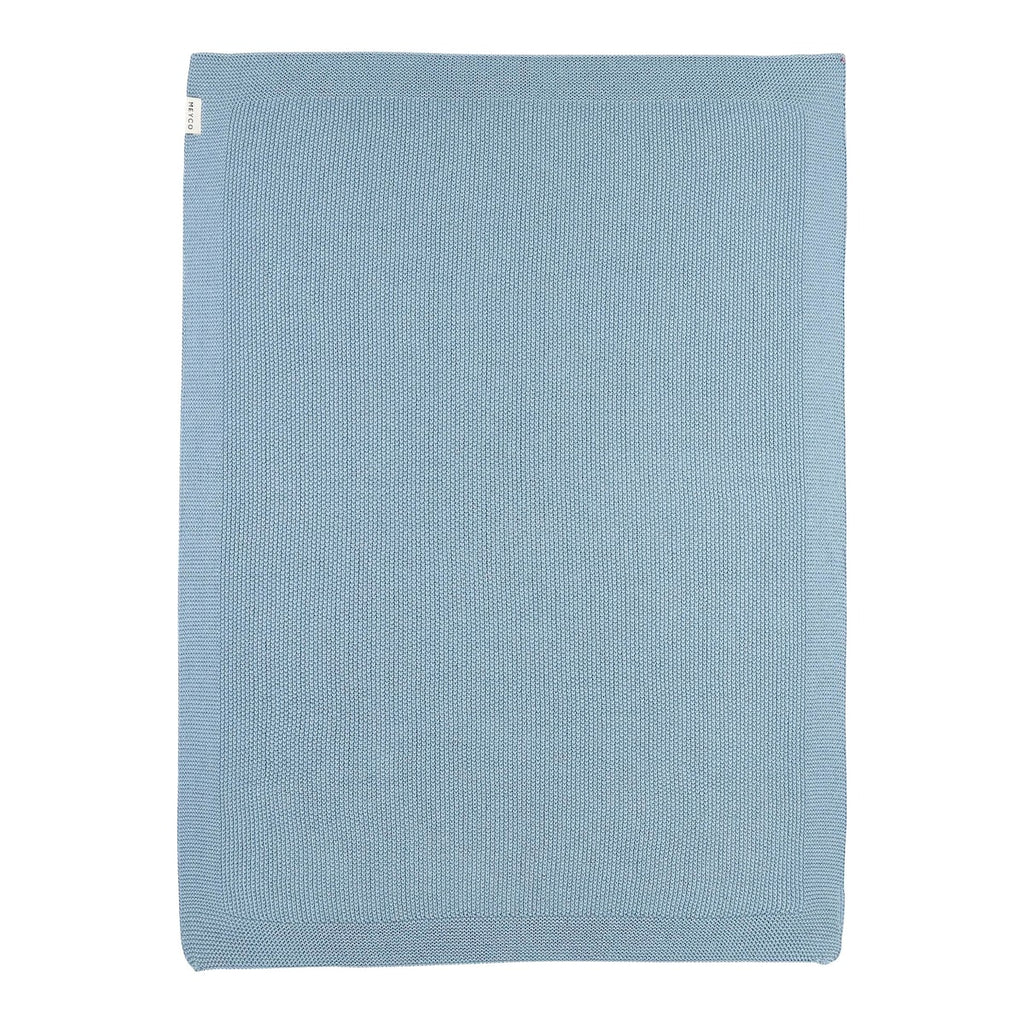 Babyteppe strikket bomull relieffmønster 75x100 cm i jeans blue farge