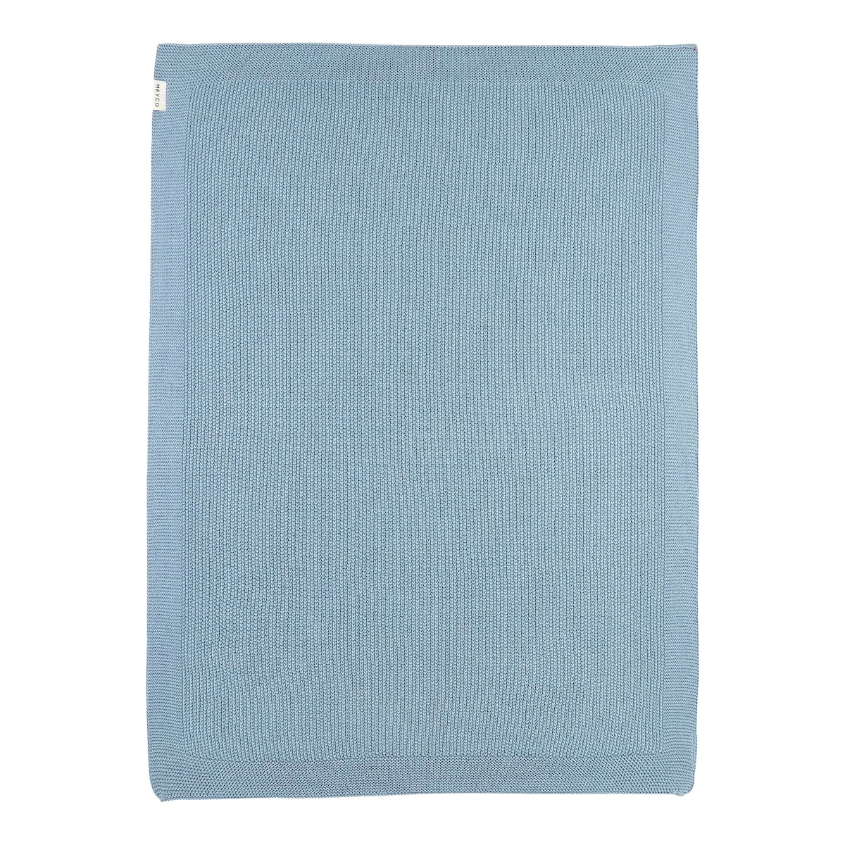 Babyteppe strikket bomull relieffmønster 75x100 cm i jeans blue farge