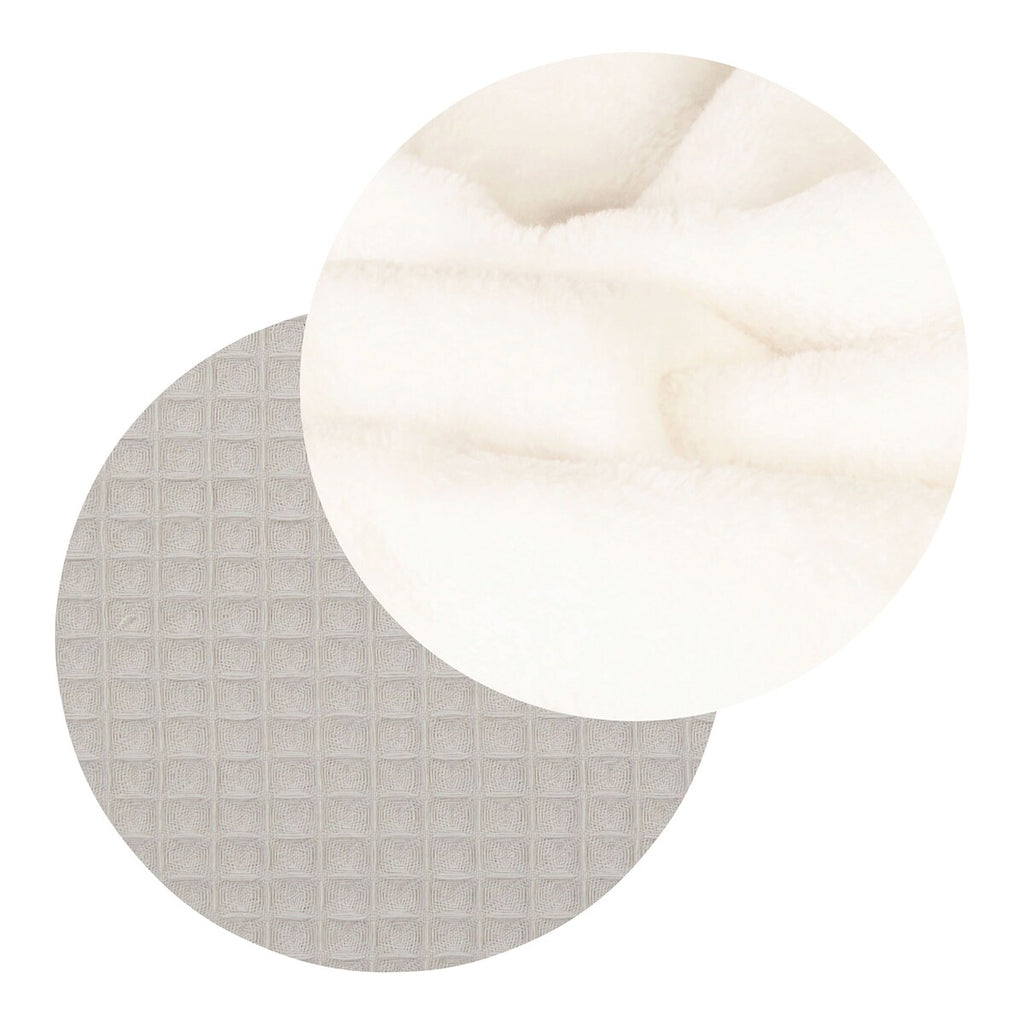 babyteppe vaffelpiqué og minky-fleece 75x100 cm vaskesymboler
