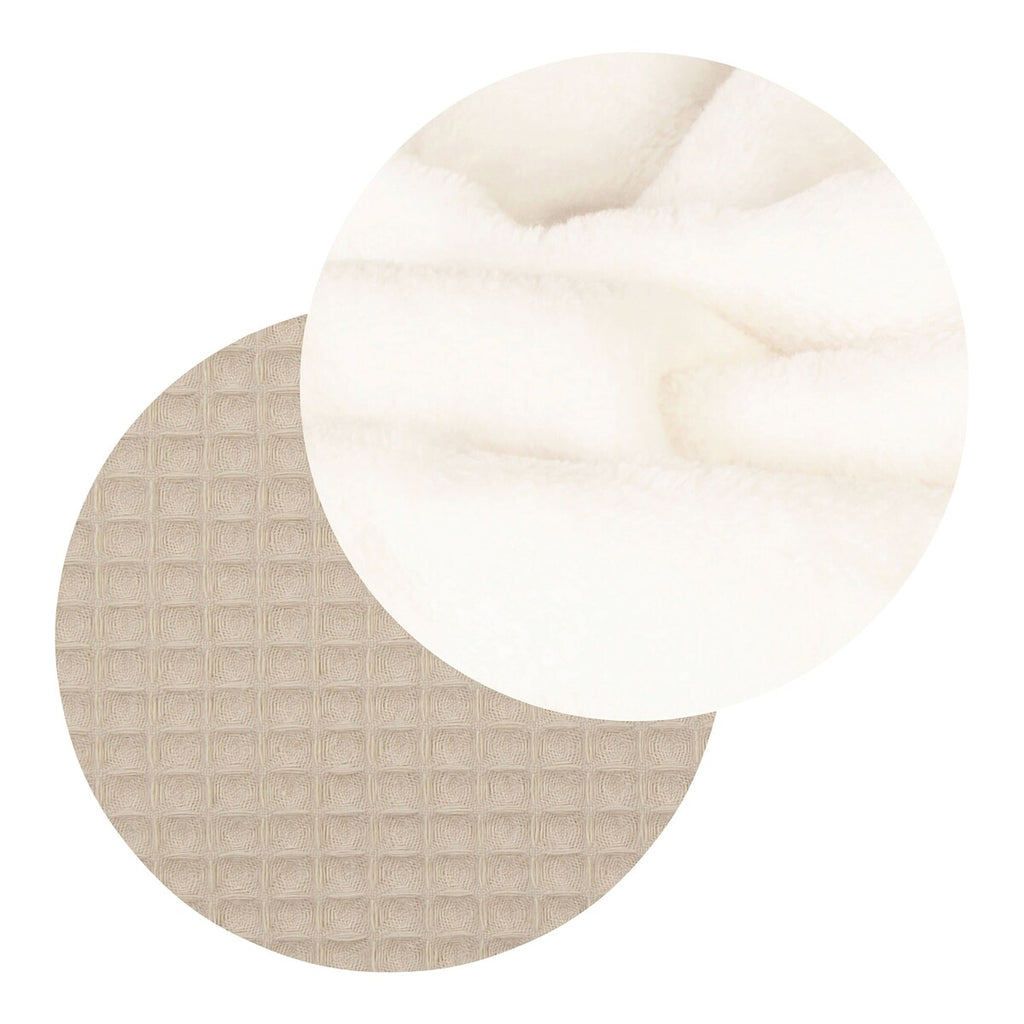 babyteppe vaffelpiqué og minky-fleece 75x100 cm sammenfoldet