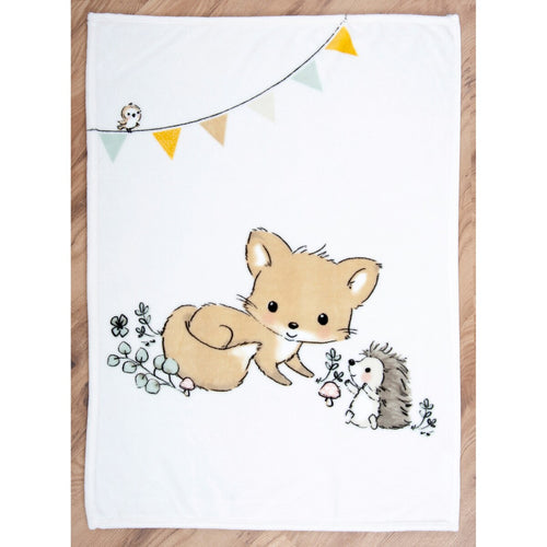Babyteppe Waldfreunde 75x100 cm med dyremotiv bakside